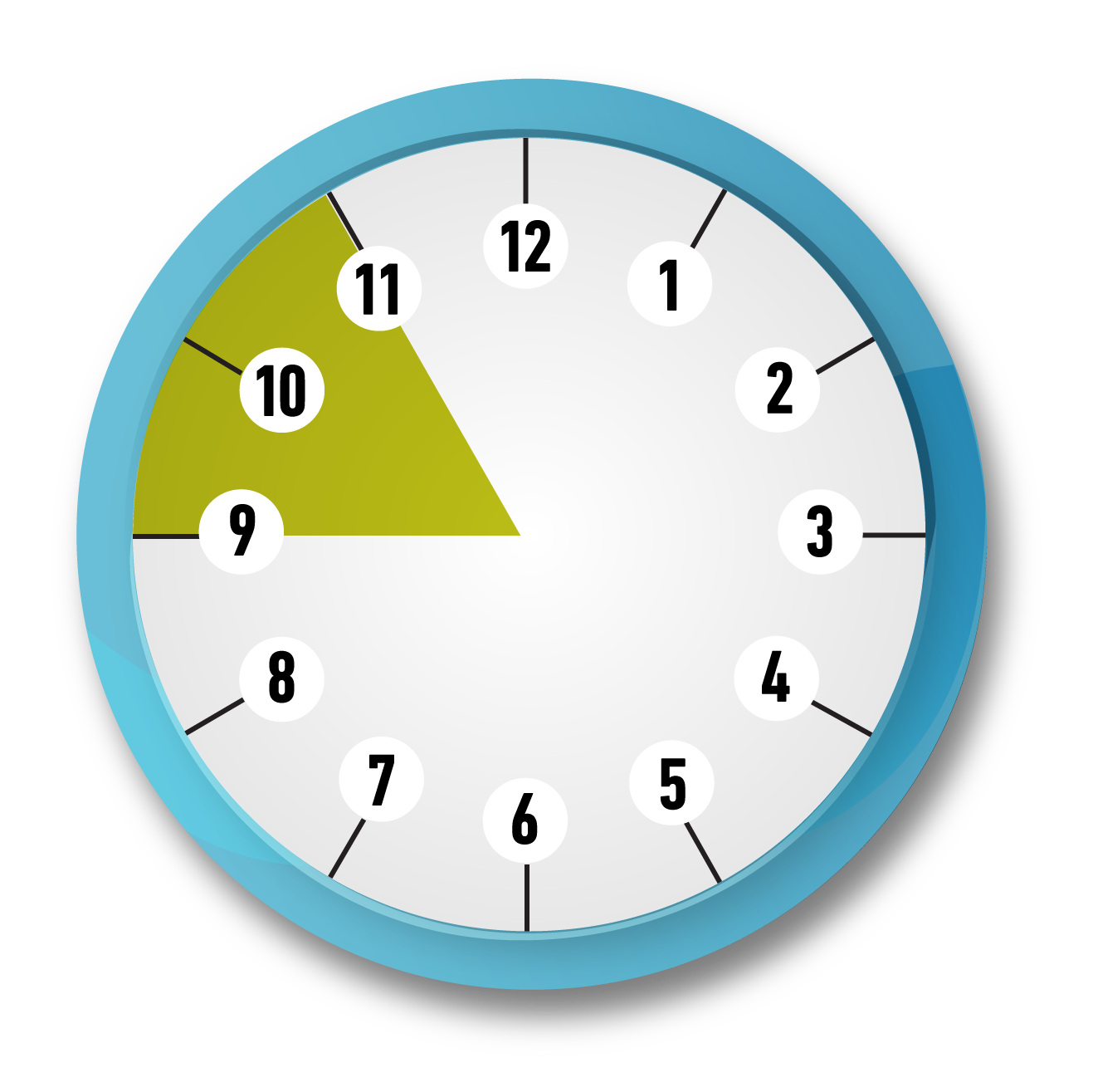 Clock from 9am to 11am